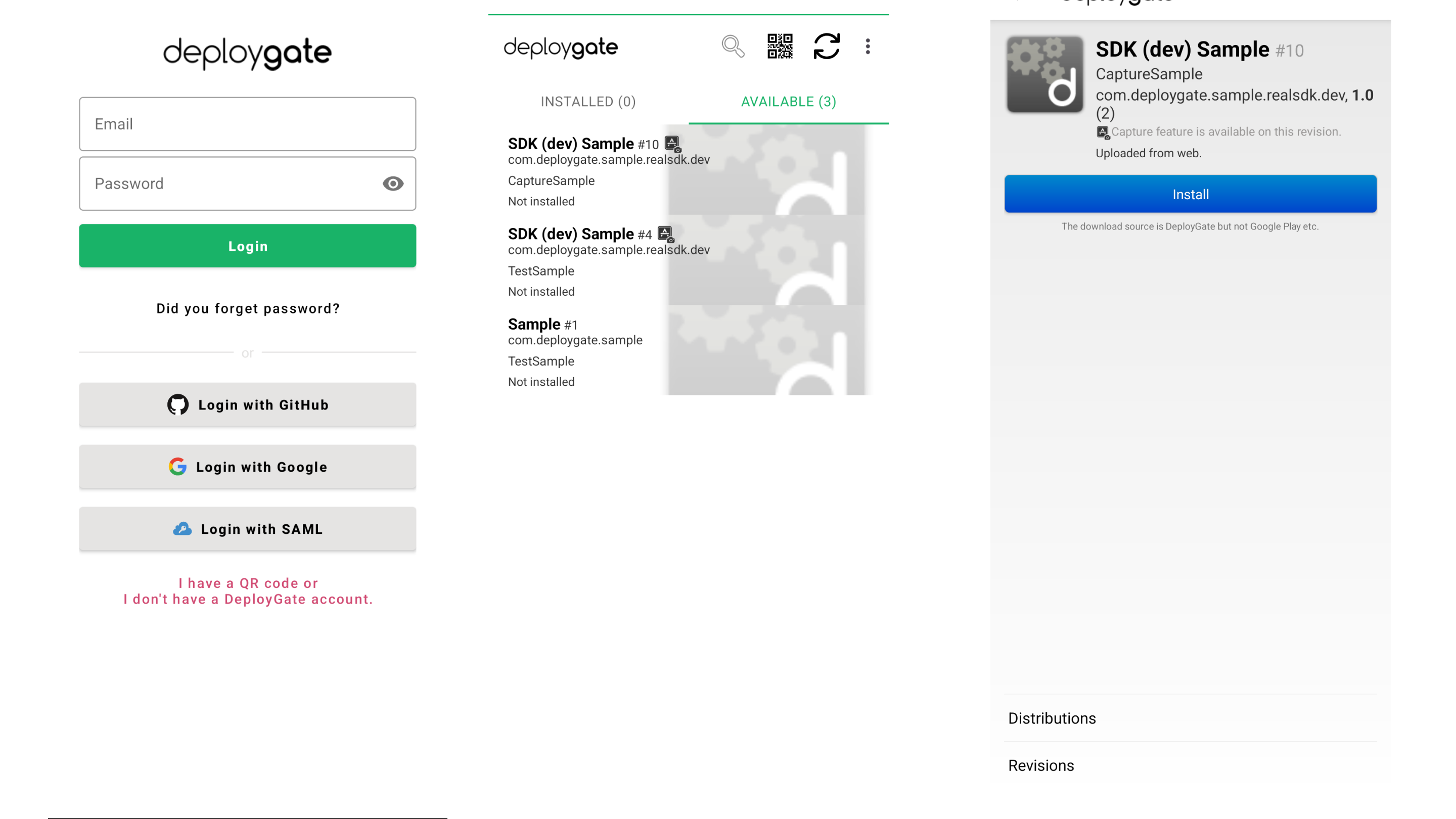 Screenshot of Login Client App