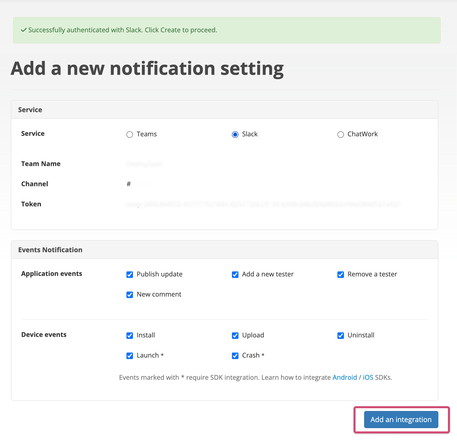 Screenshot of Chat-notification