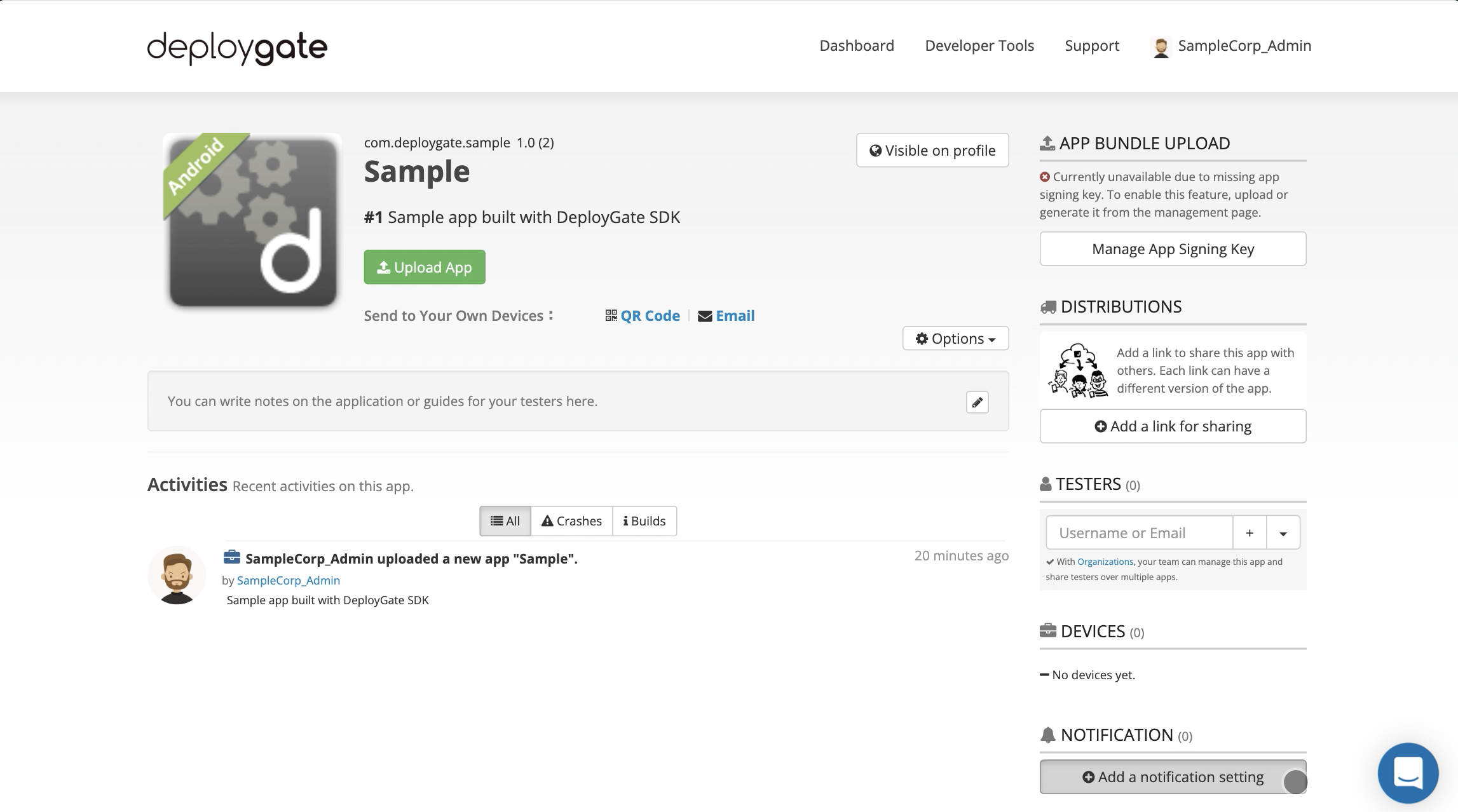 Screenshot of Chat-notification