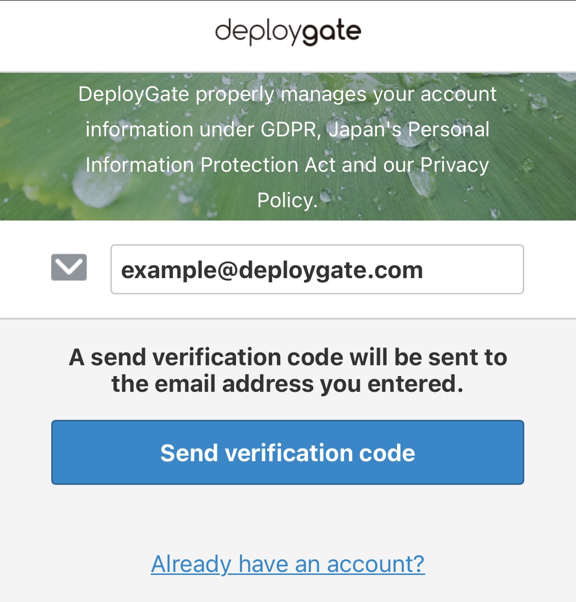 Screenshot of create account from ios 1