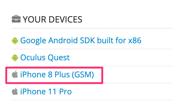 Screenshot of show UDID