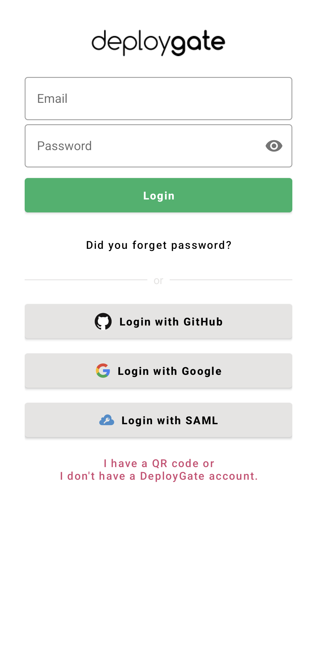 DeployGate App Login
