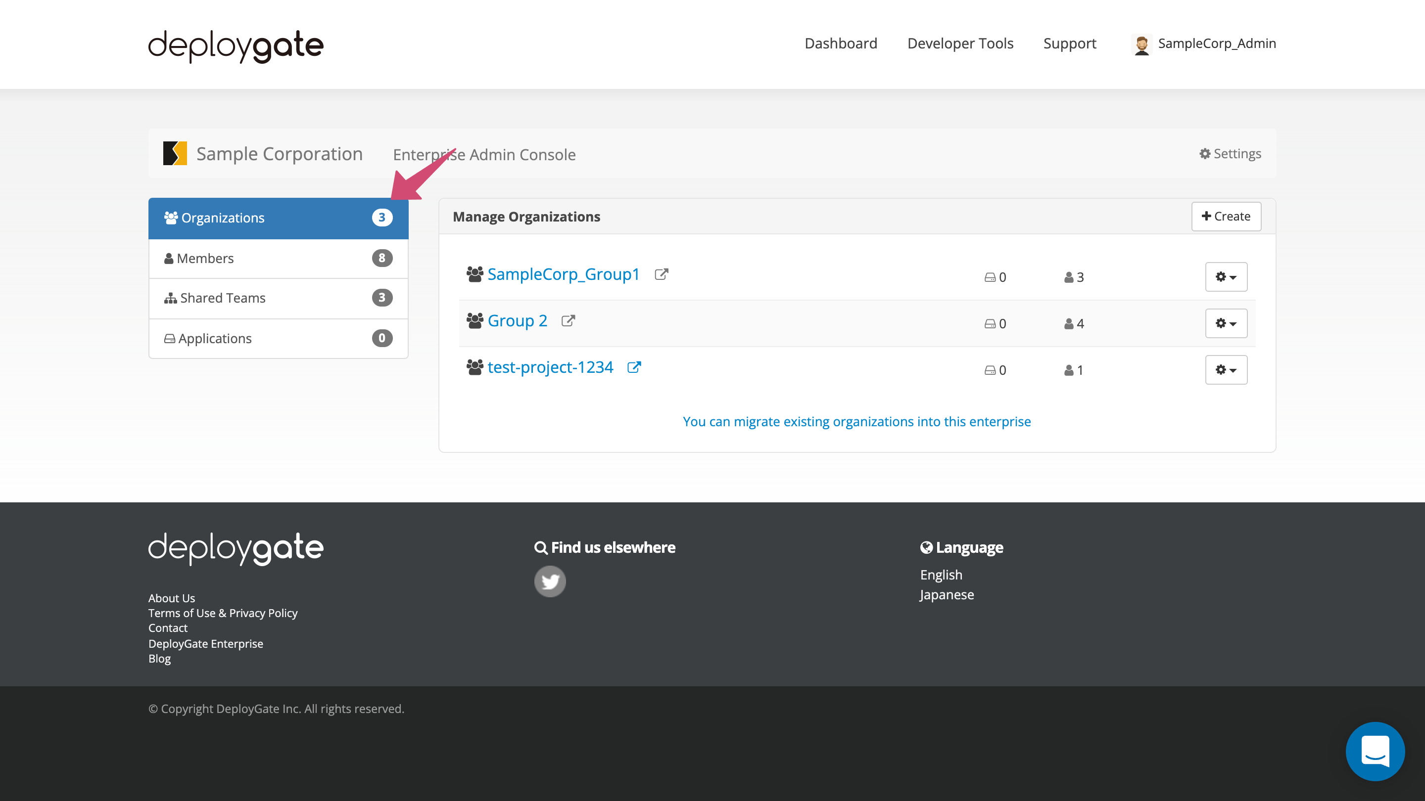 Screenshot of Select EP group 