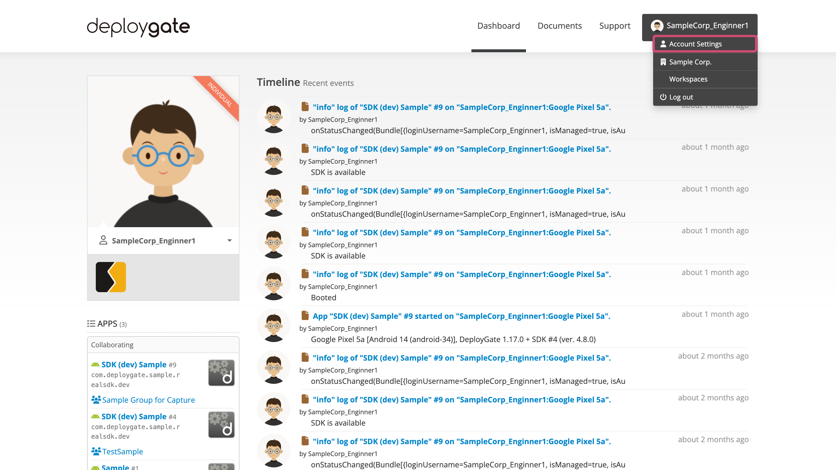 Screenshot of Go TO Account Setting 