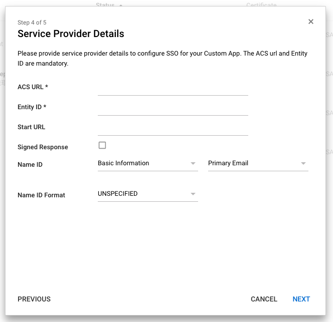 Screenshot of SAML Google Workspace 
