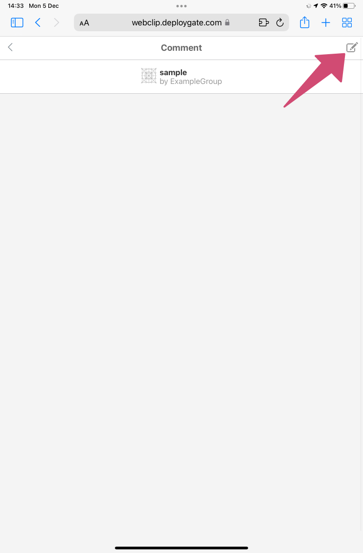 Screenshot of iOS write comments