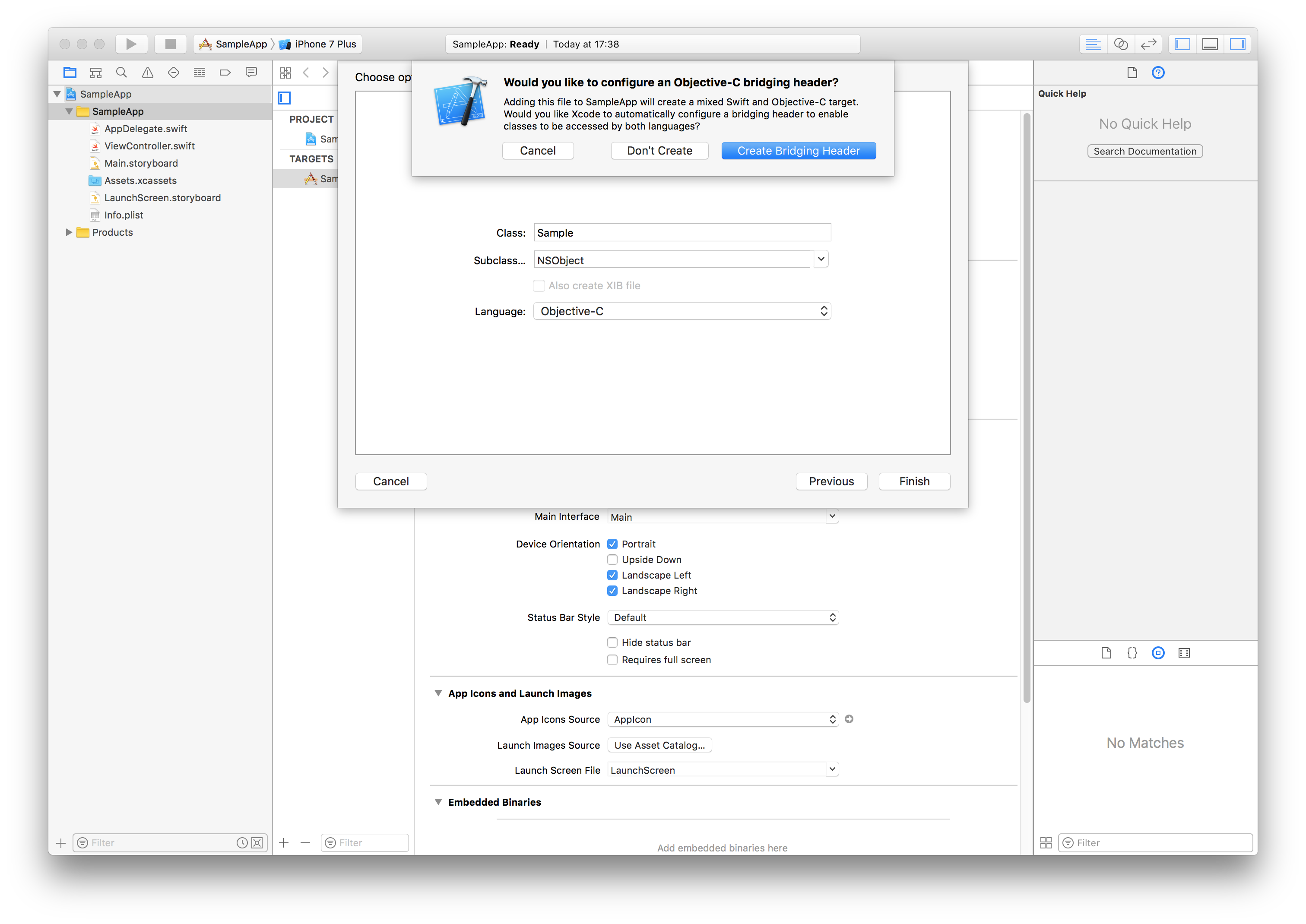 Screenshot of iOS sdk