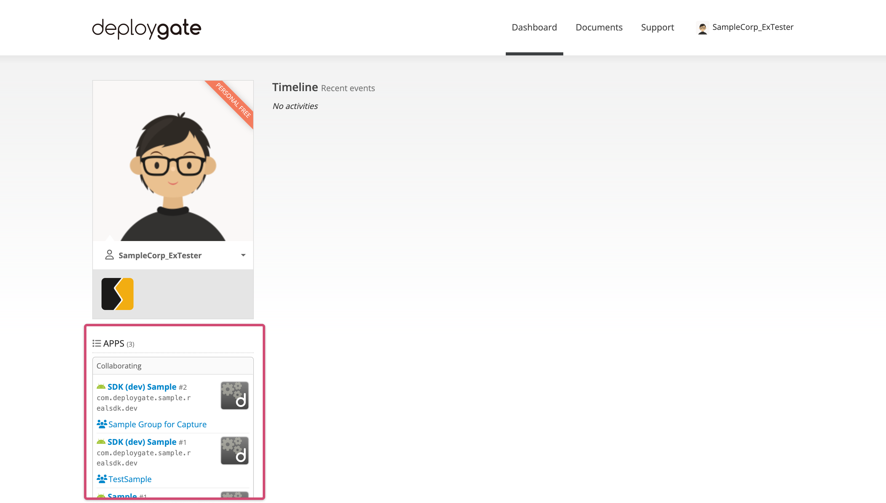 Login and select App