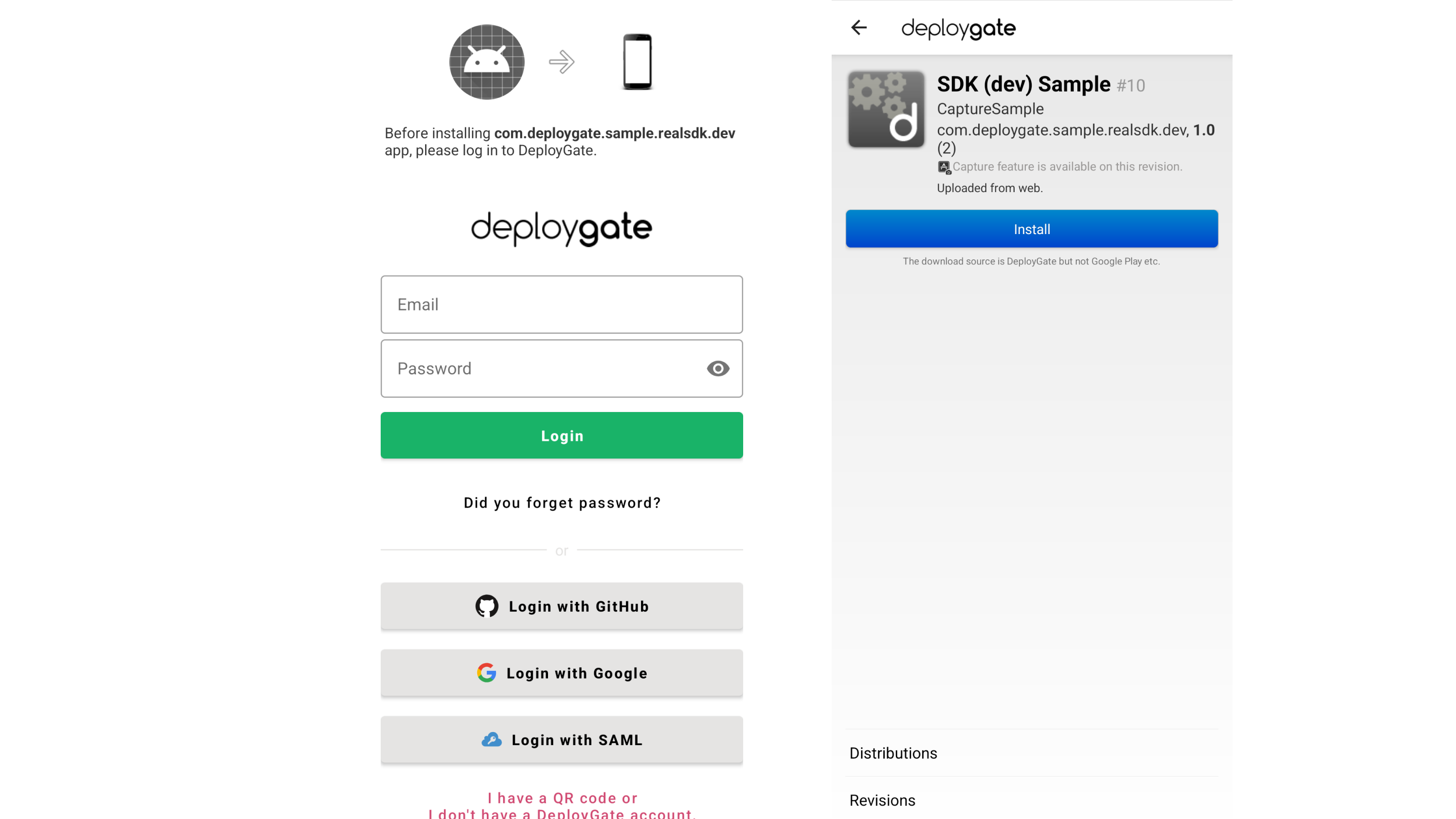 Screenshot of Login Client App