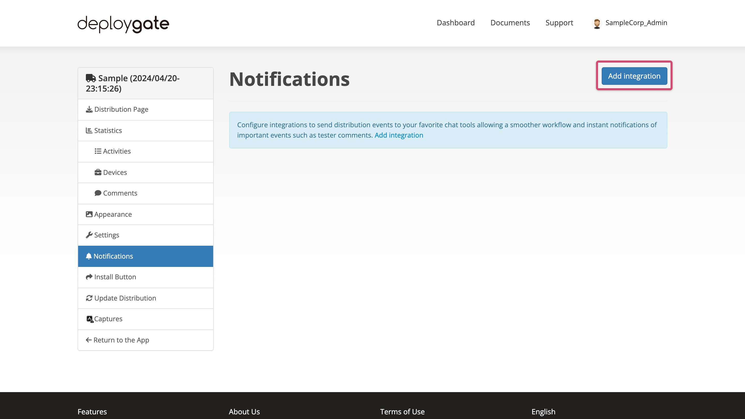 Screenshot of Chat-notification