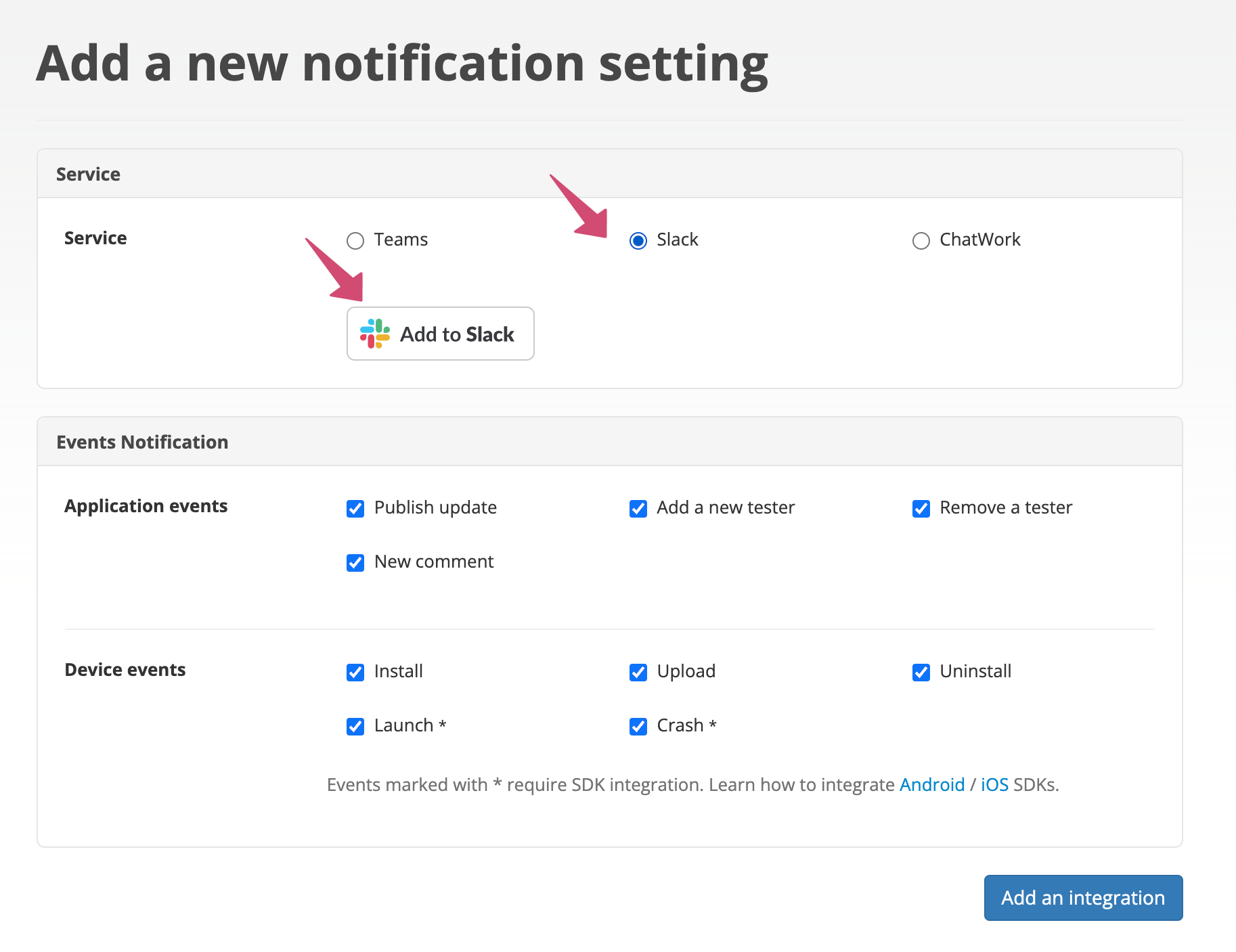 Screenshot of Chat-notification