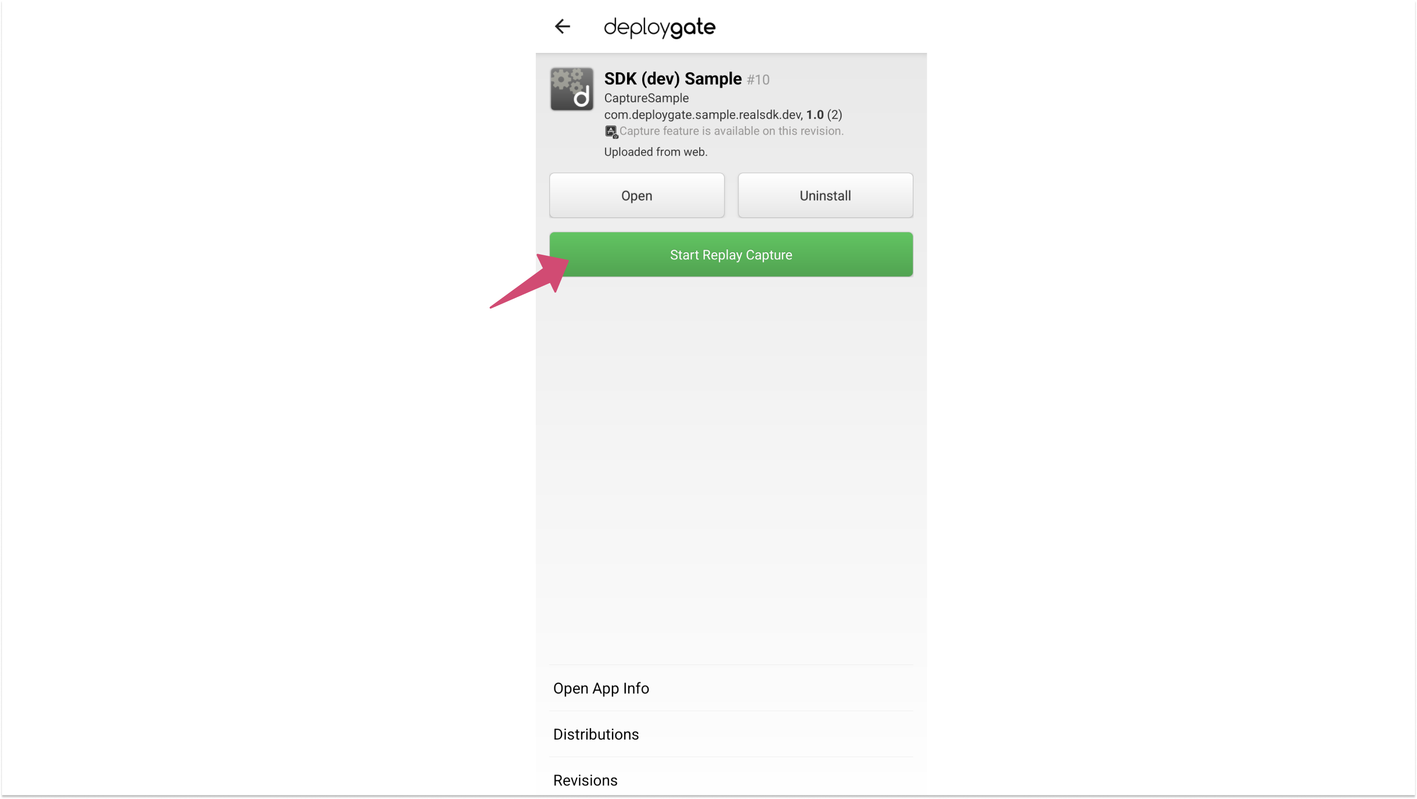 Image of Tap to Start Replay Capture to Prepare