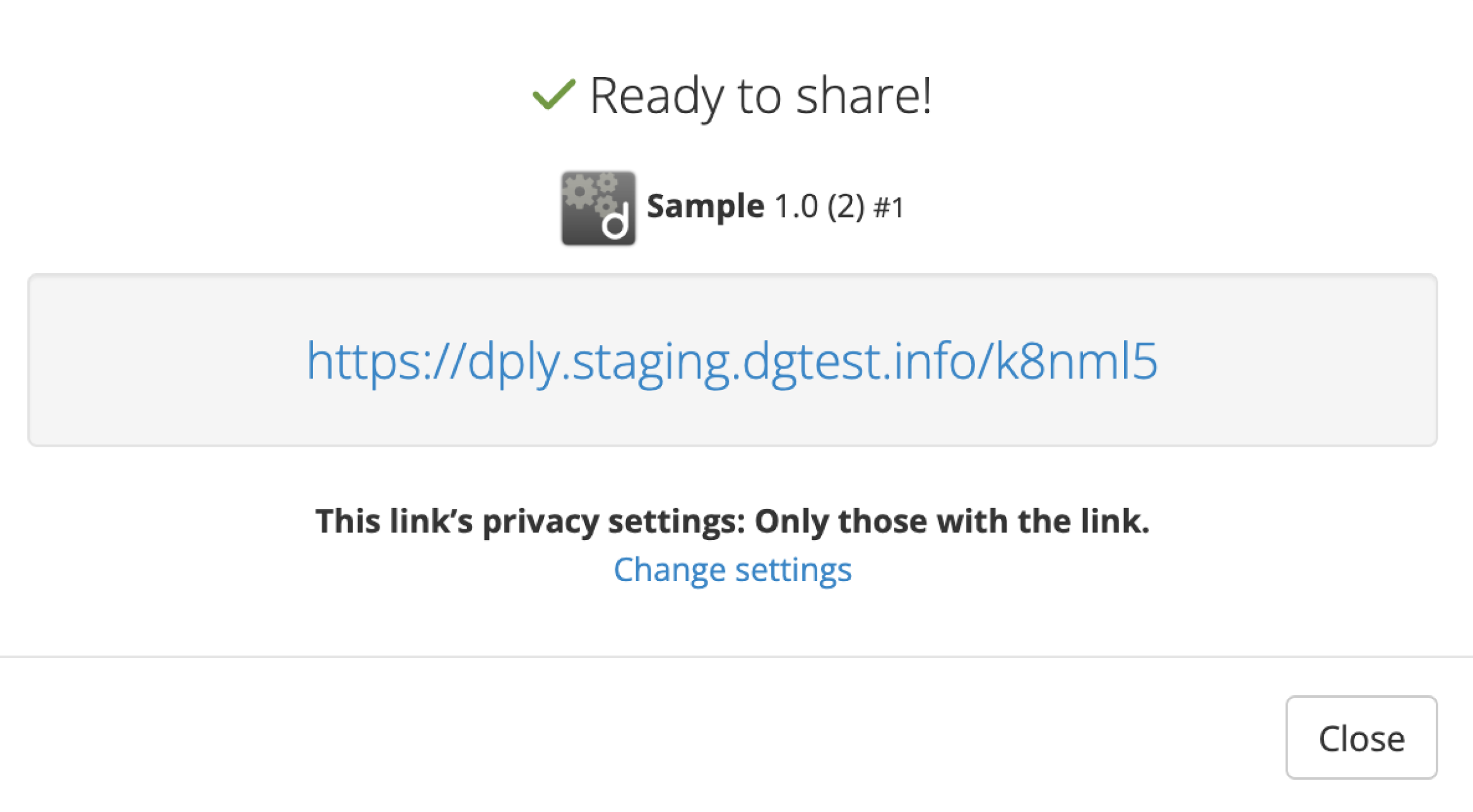 Screenshot of Ready to Share