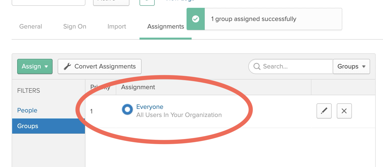 Screenshot of SAML Okta