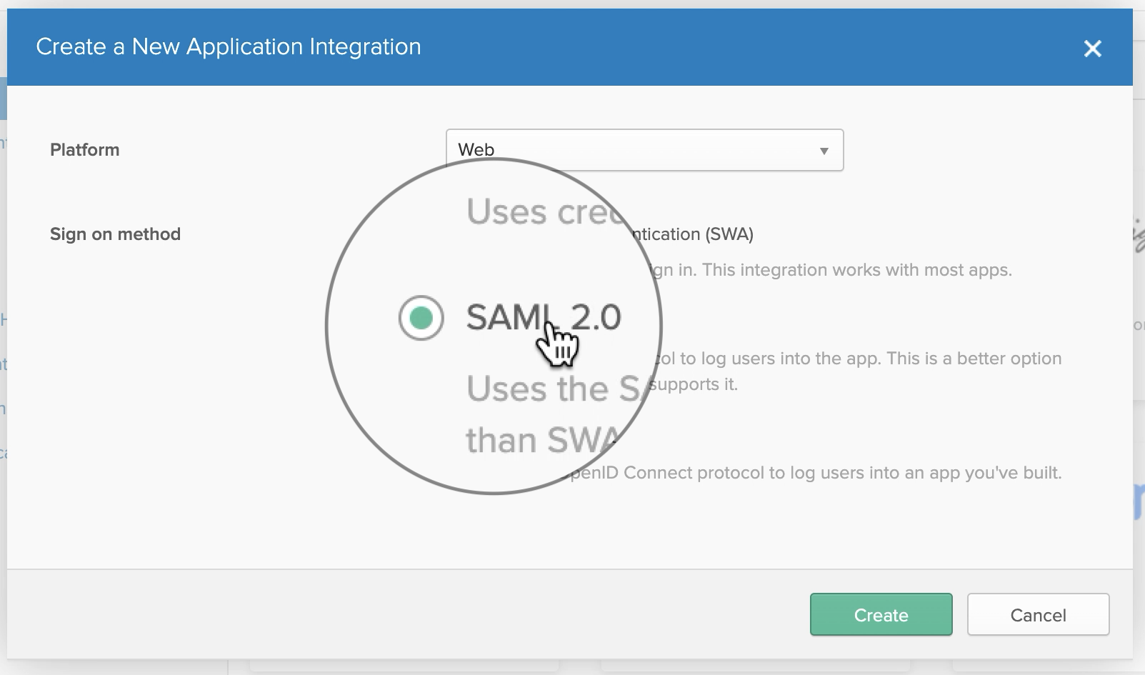 Screenshot of SAML Okta