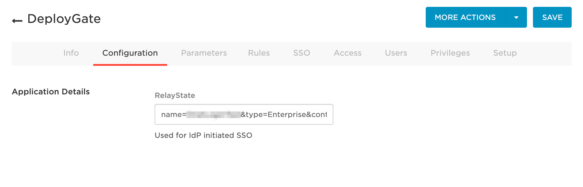 Screenshot of SAML OneLogin 