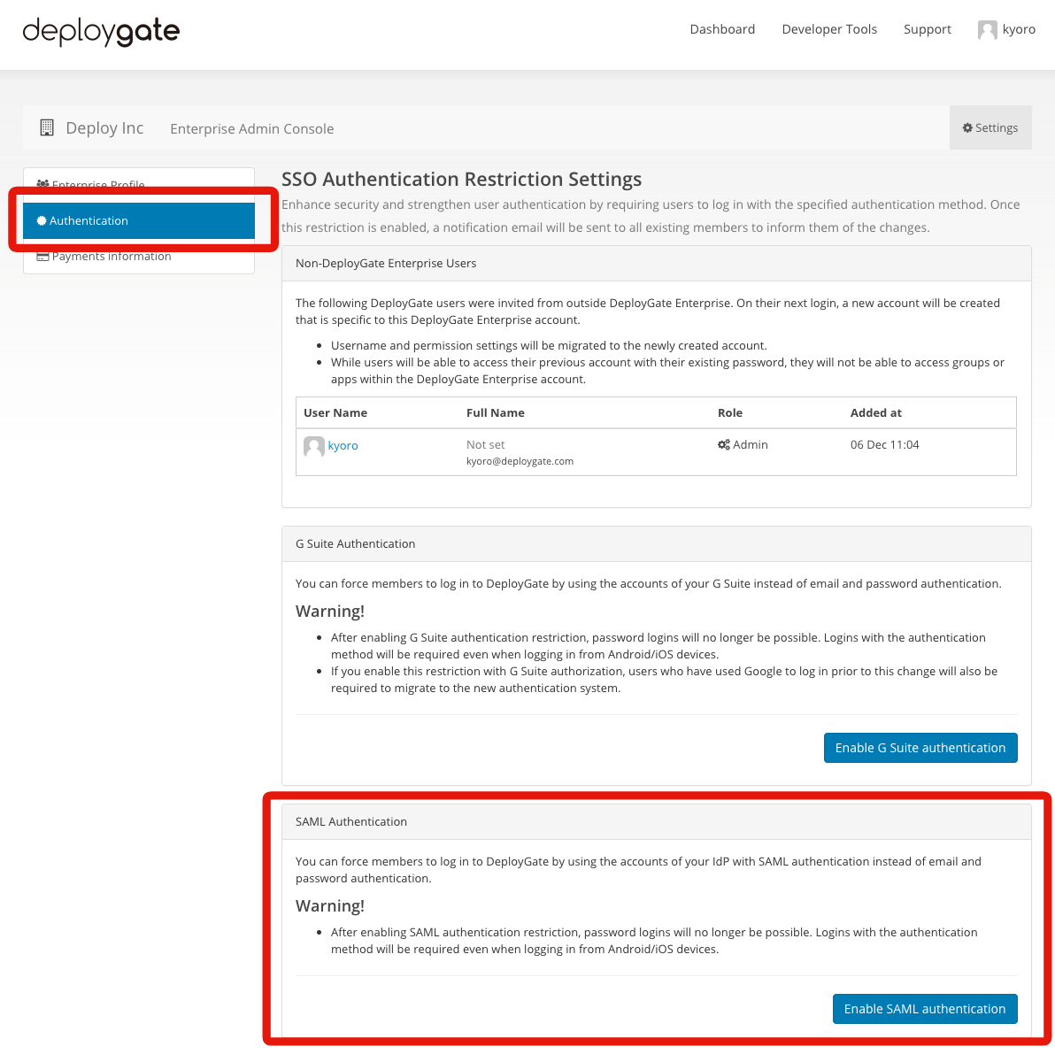 Screenshot of Google Workspace 