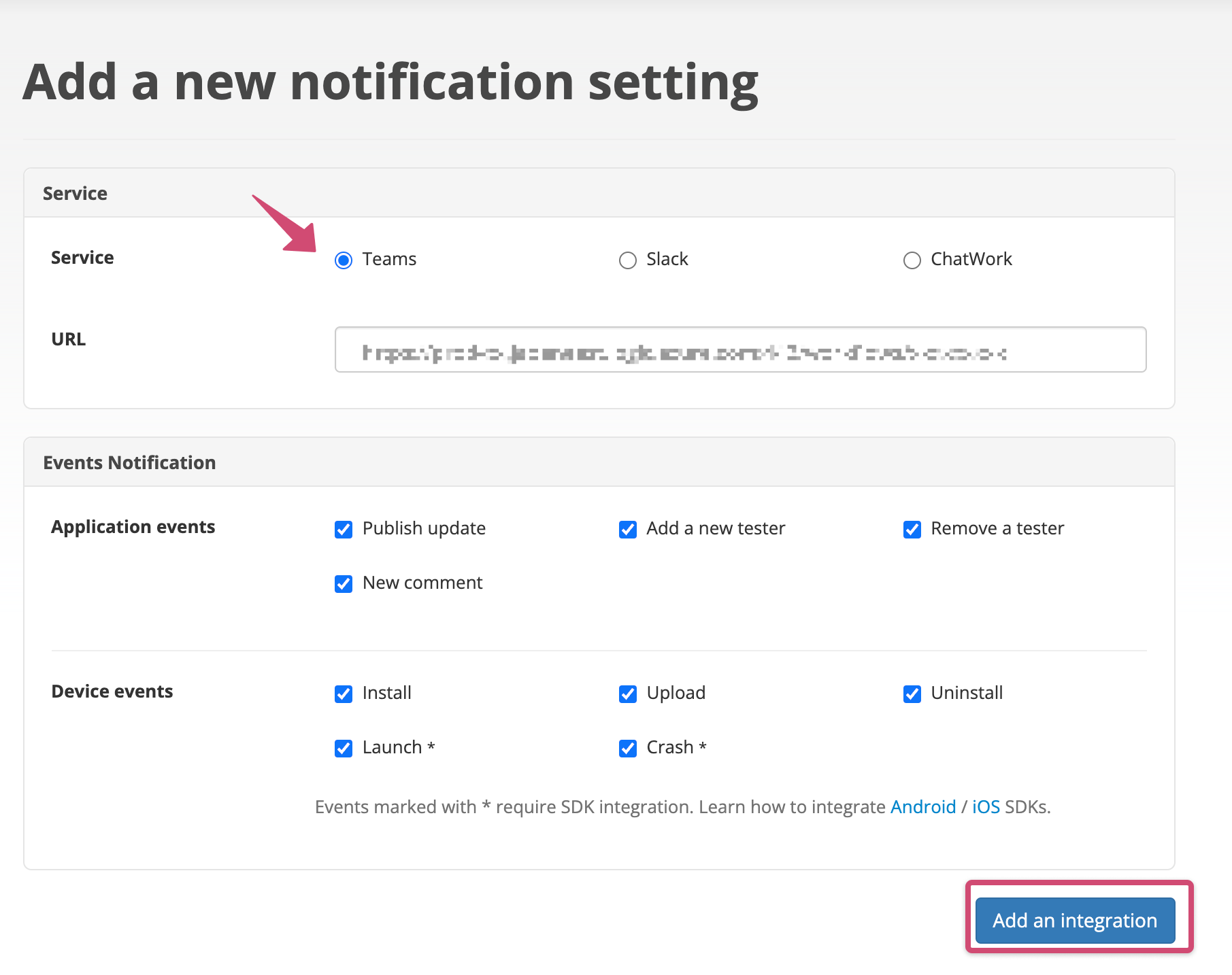 Screenshot of Chat-notification