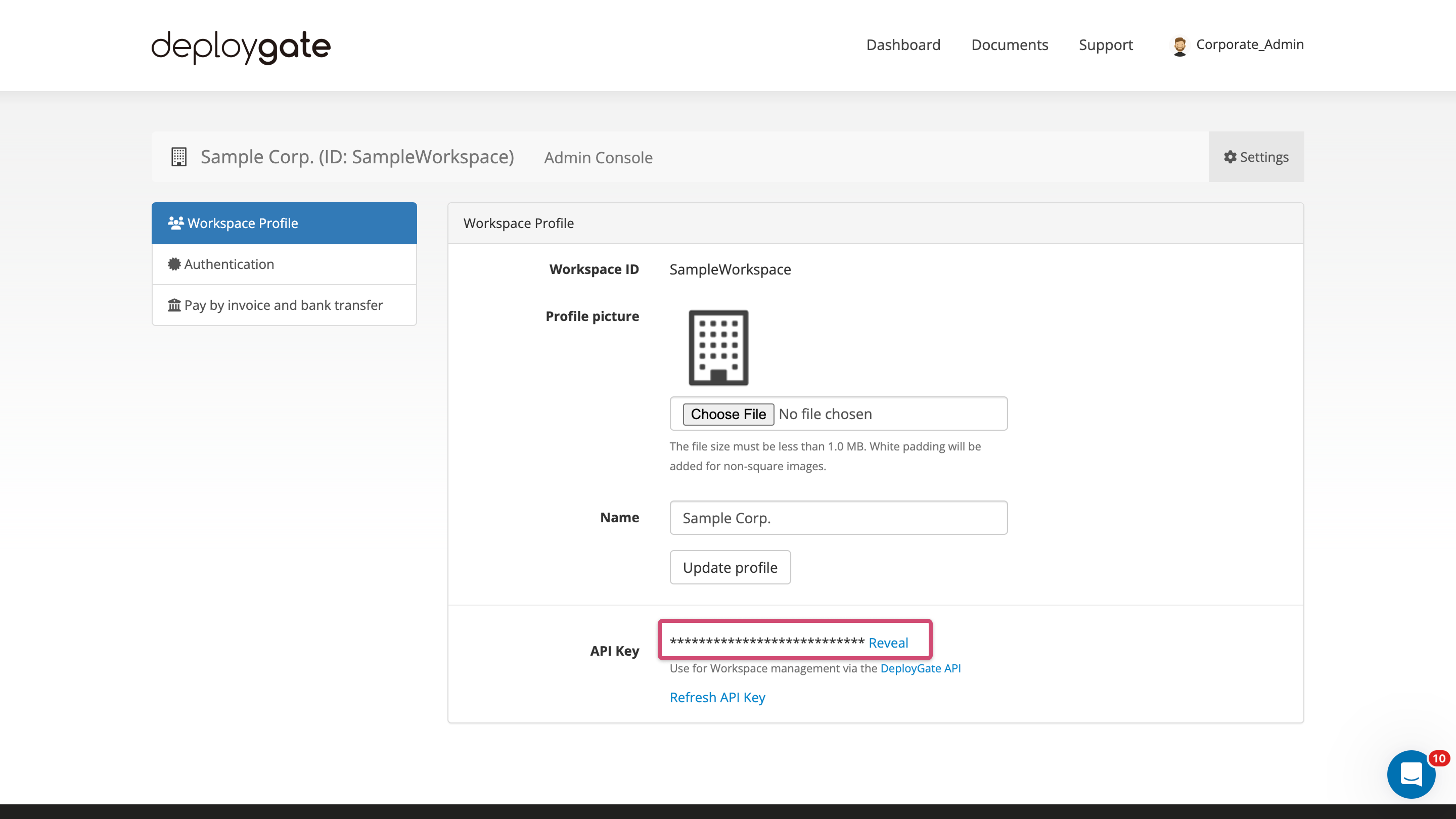 Screenshot of select setting 