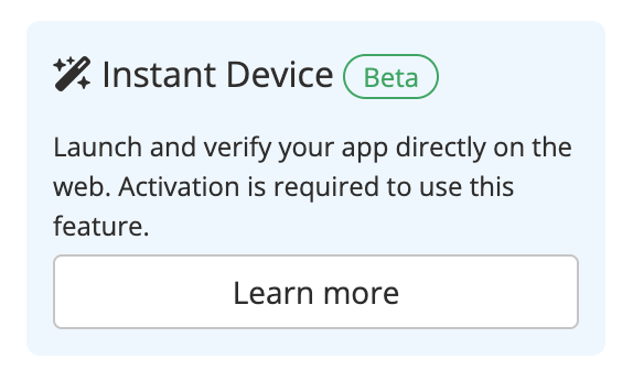 Instant Device activation on app detail page