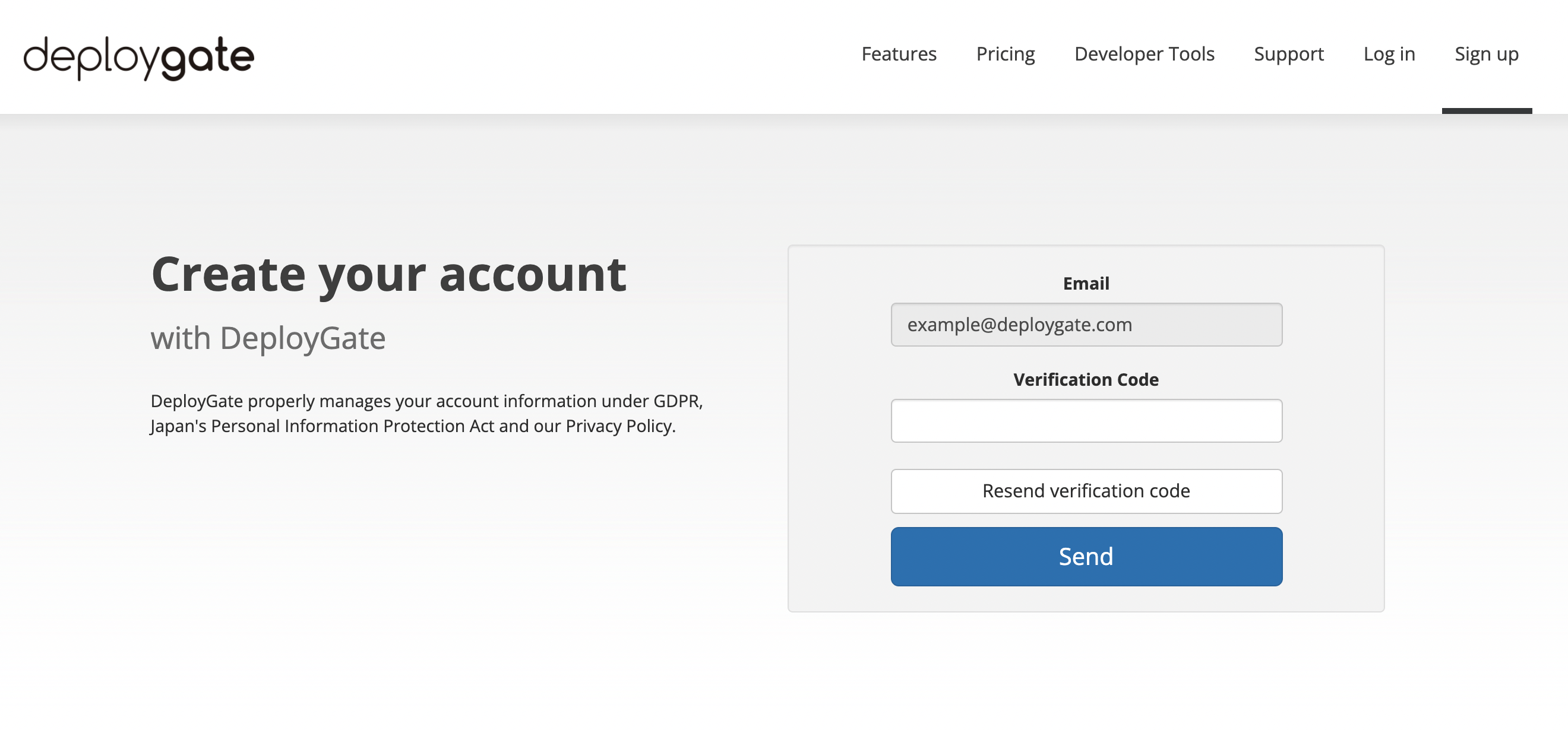 Screenshot of create account from web 2