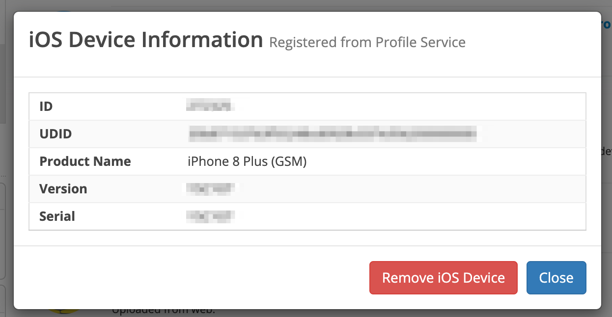 Screenshot of show UDID