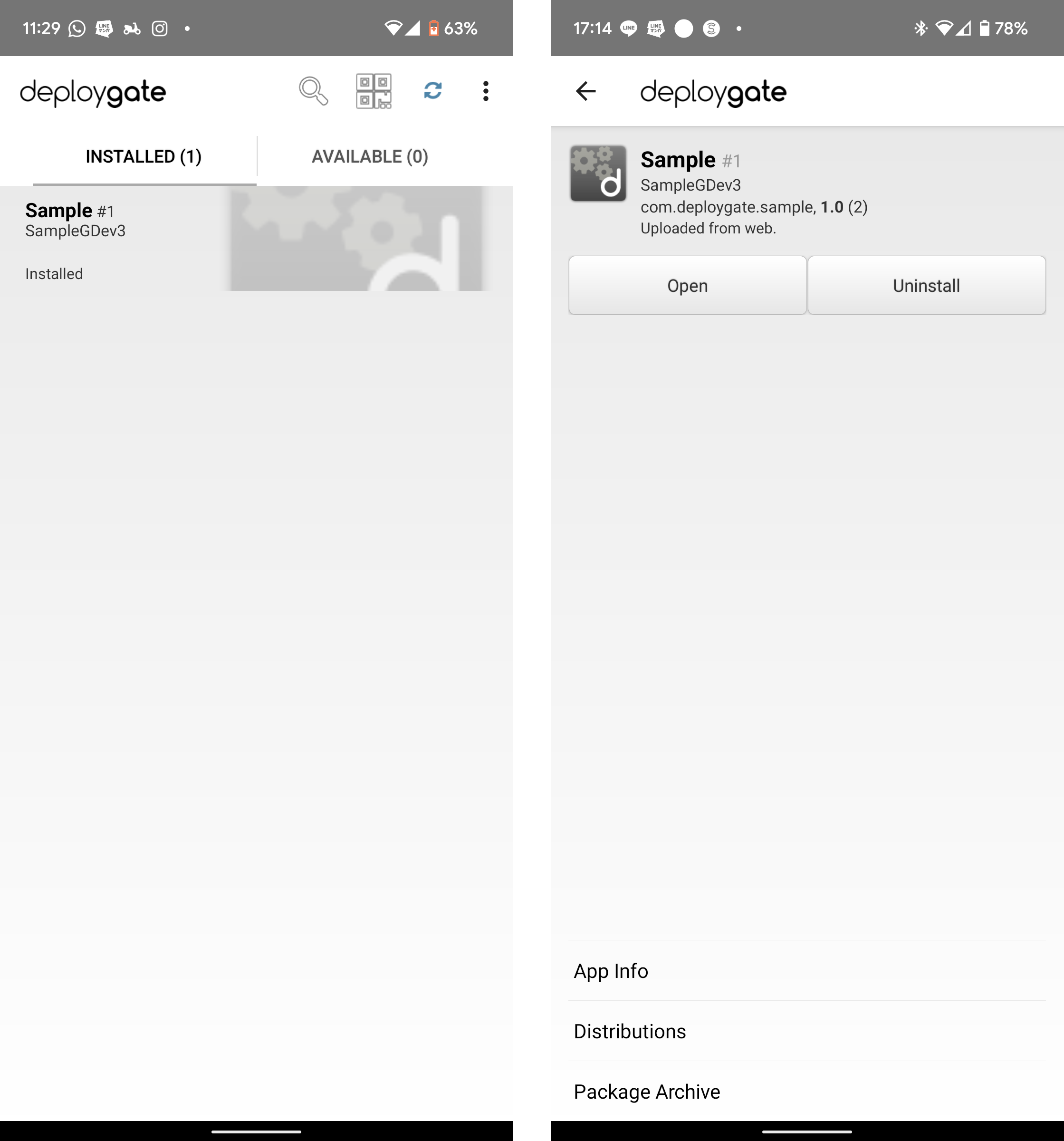 Screenshot of Confrim app 