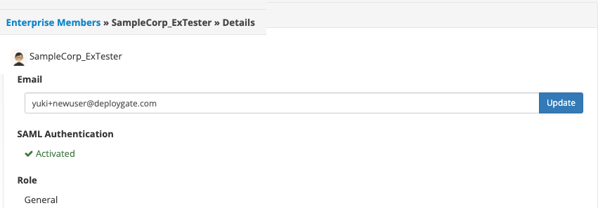 Screenshot of change address 