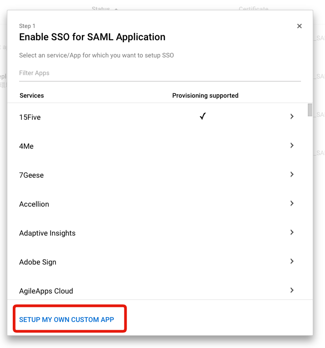 Screenshot of SAML Google Workspace 