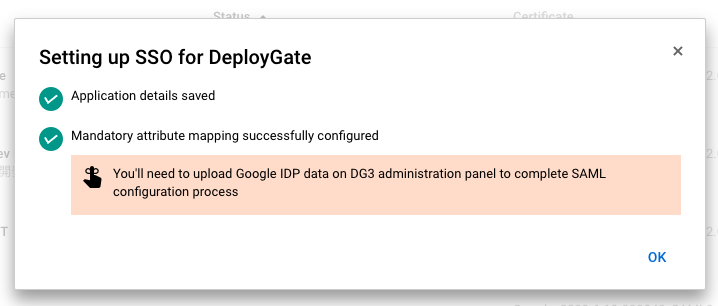 Screenshot of SAML Google Workspace 