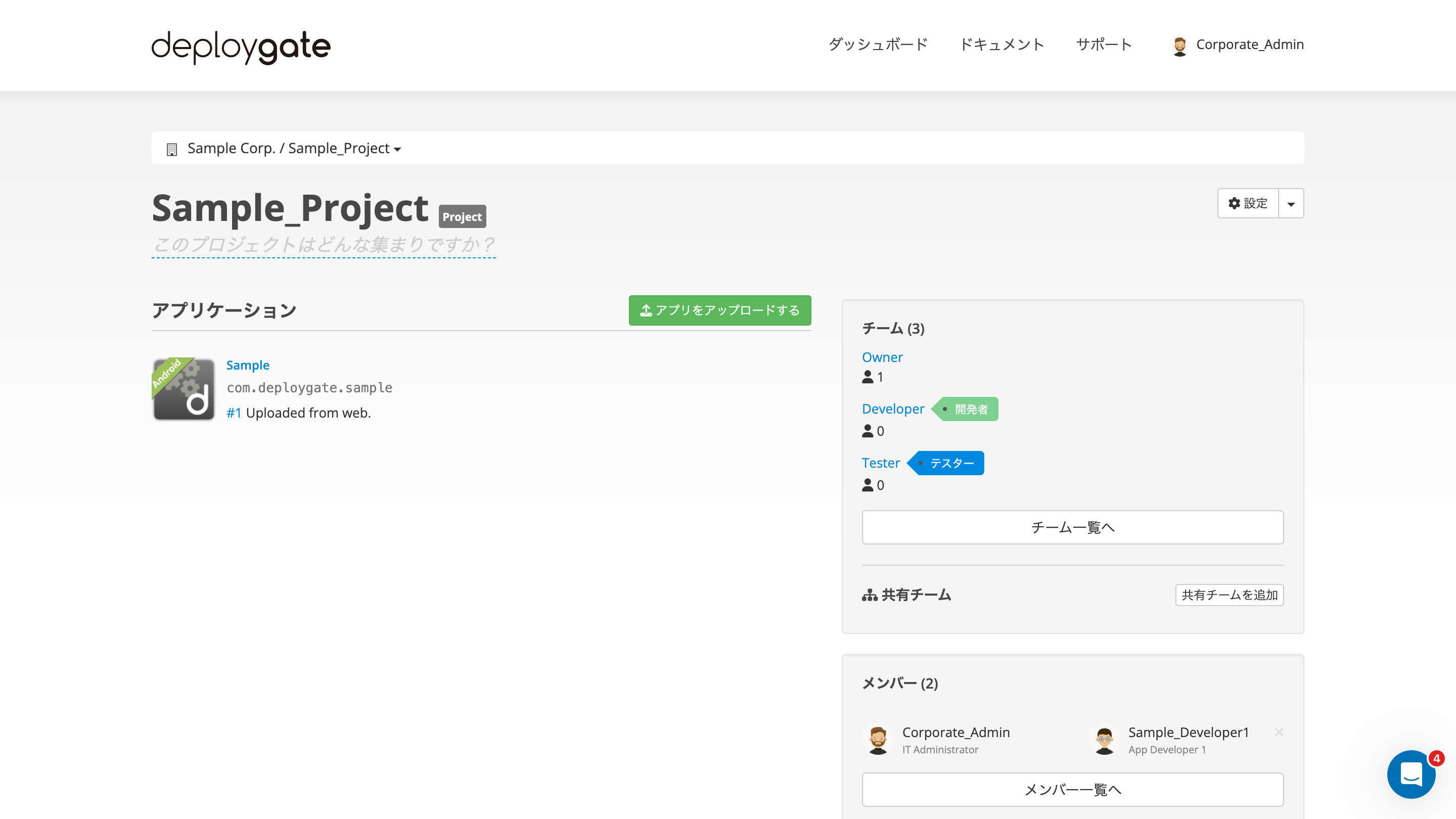 メンバー権限とチーム構成を表示するワークスペースダッシュボード