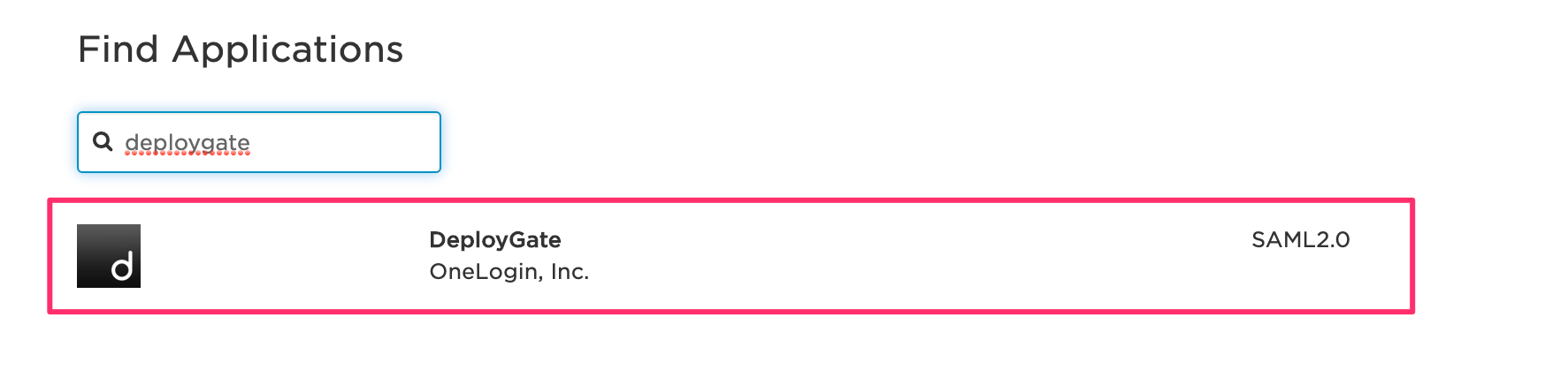 Screenshot of SAML OneLogin 