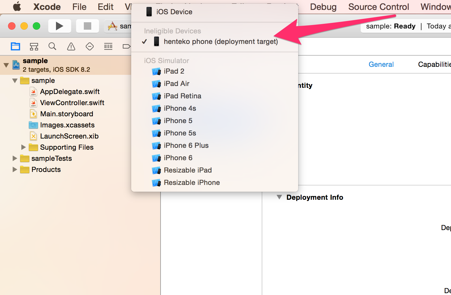 Screenshot of xCode Build 